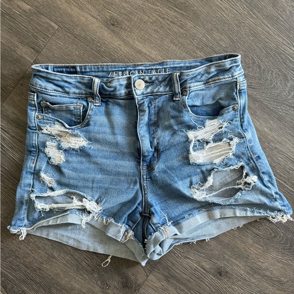 AE NE(X)T Level High-Waisted Denim Shorts - Picture 1 of 5